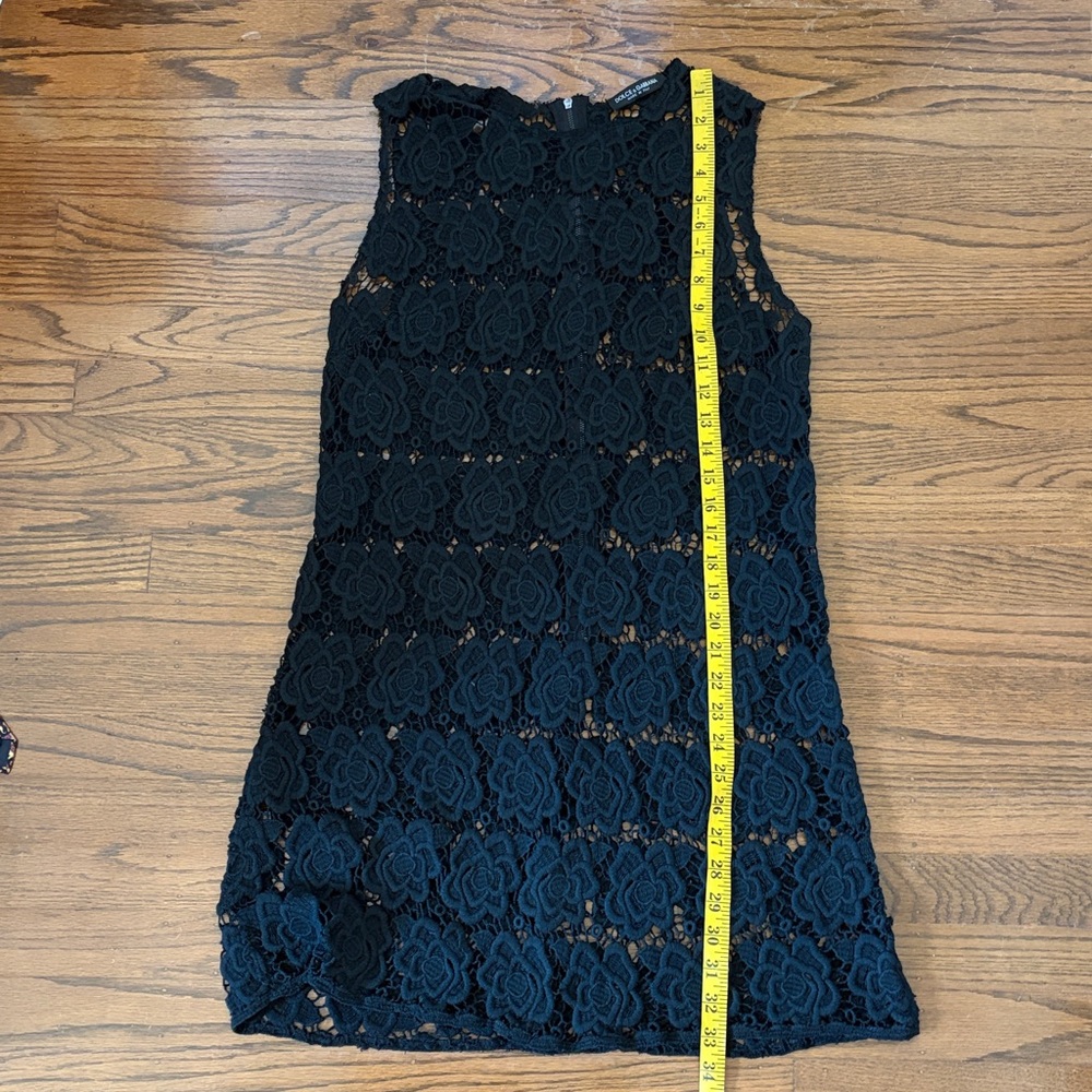 Dolce & Gabbana Black Floral Crochet Mini Dress - Picture 8 of 9